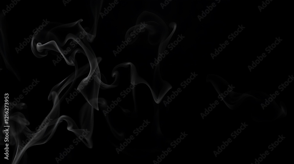Fototapeta premium Abstract Smoke Patterns Against a Black Background