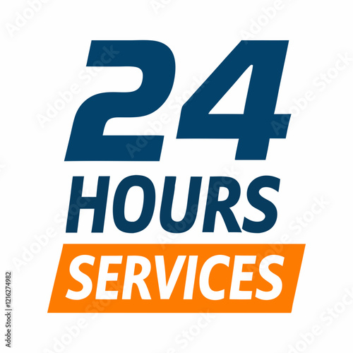 Customer Support 24 Hour Service Logo Vector.