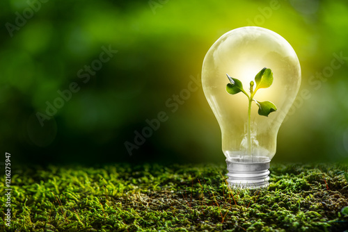3D illustration Renewable energy concept Earth Day or environmental protection Protect the forests that grow on the ground and help save the planet.