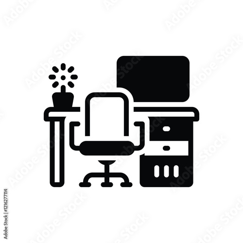 Black solid icon for workspace