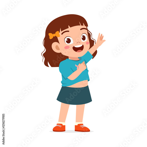 little kid do dressing process wearing clothes