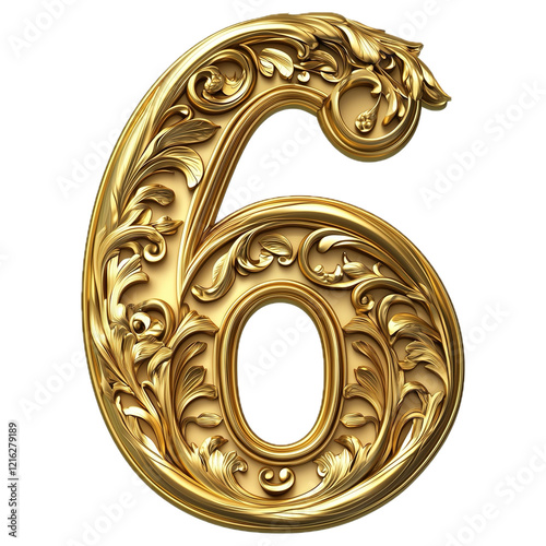 golden font number 6