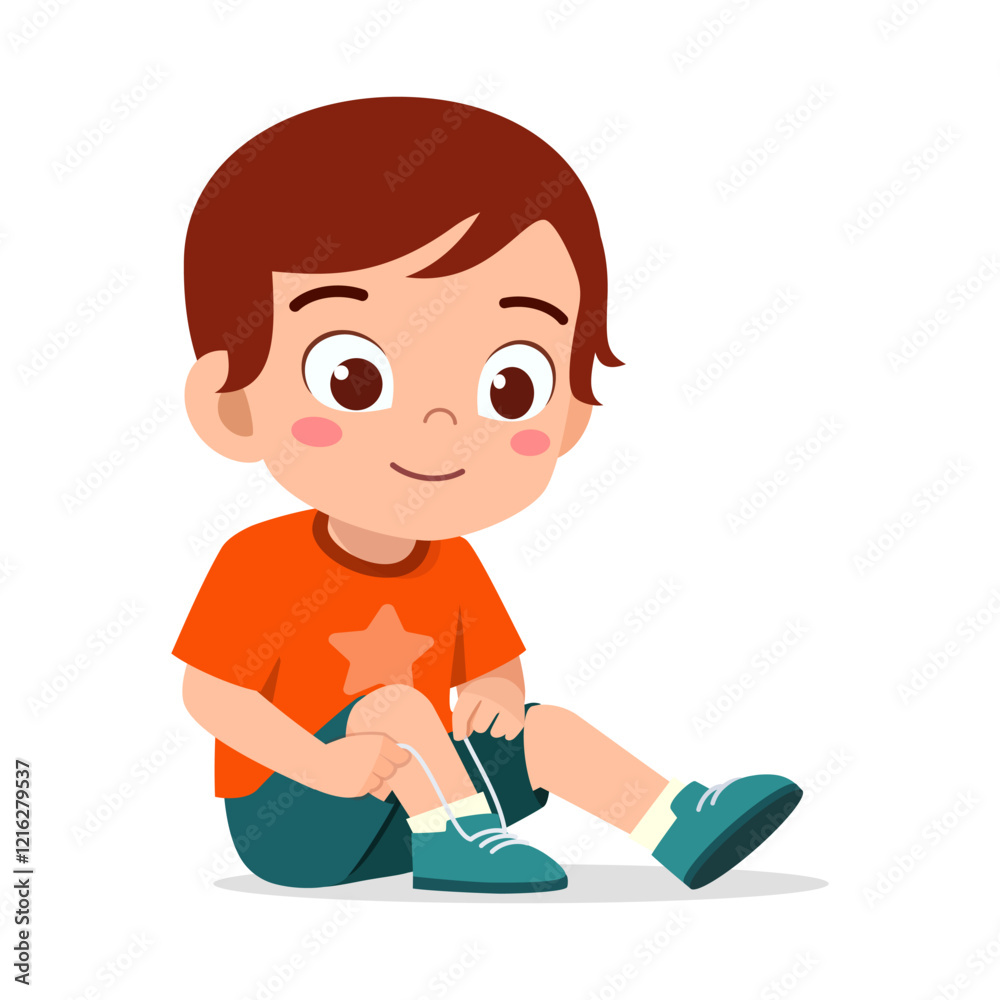 little kid do dressing process wearing shoes or socks little kid do dressing process wearing shoes or socks
