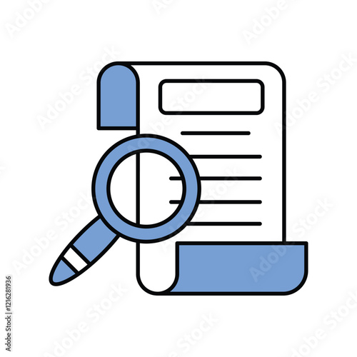 News Report blue icon with white background vector stock illustration