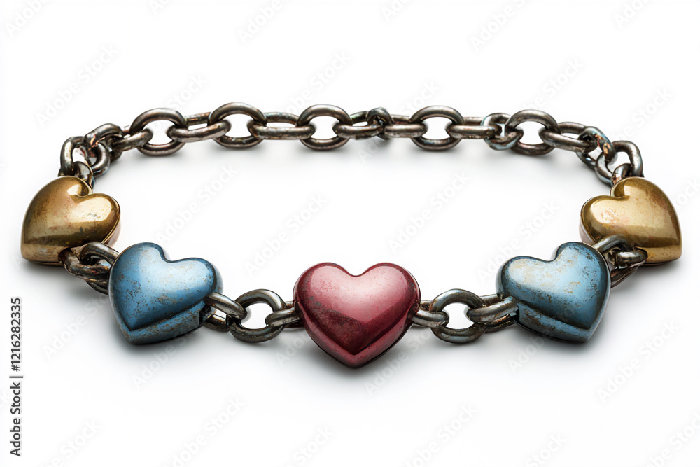 romantic lock and heart border, isolated on white background romantic lock and heart border, isolated on white background