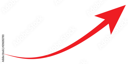 long curve arrow vector icon illustration