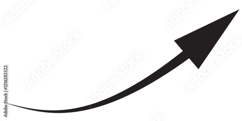 long curve arrow vector icon illustration