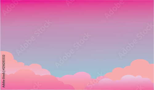 pink gradient background with clouds