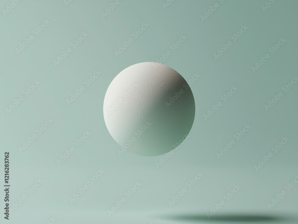 Floating white spheres arranged in a minimalist design with a soft teal background Floating white spheres arranged in a minimalist design with a soft teal background
