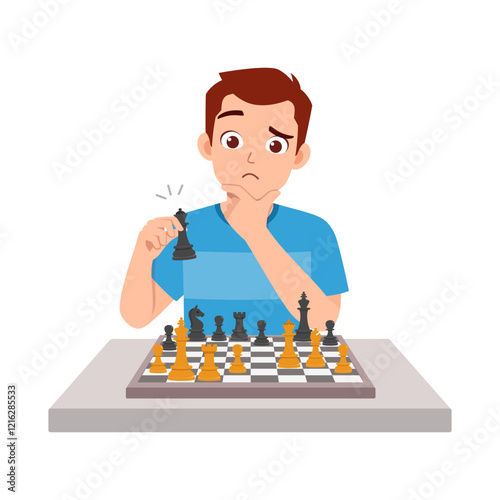 man play chess and feel happy