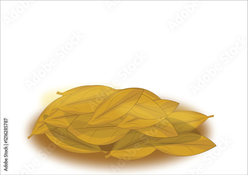 Dried leaves piled up vector