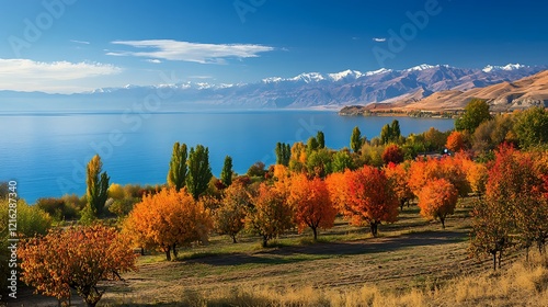 autumn landscape with lake