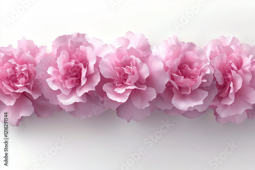Wallpaper Mural  peony border, isolated on white background Torontodigital.ca