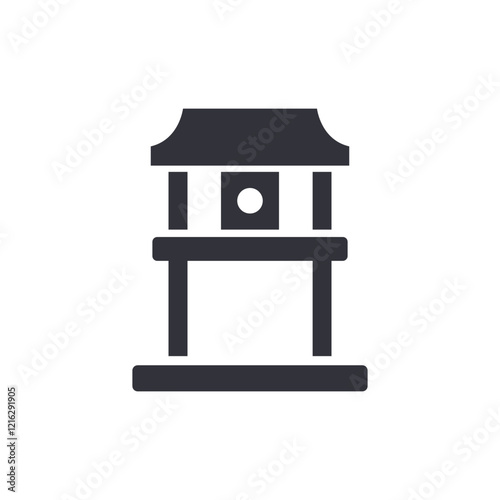 Japanese temple solid icons, minimalist vector illustration ,simple transparent graphic element .Isolated on white background