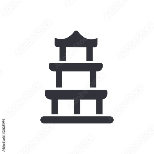Japanese temple solid icons, minimalist vector illustration ,simple transparent graphic element .Isolated on white background
