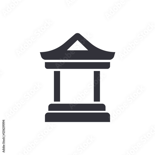 Japanese temple solid icons, minimalist vector illustration ,simple transparent graphic element .Isolated on white background