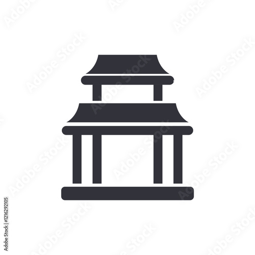 Japanese temple solid icons, minimalist vector illustration ,simple transparent graphic element .Isolated on white background