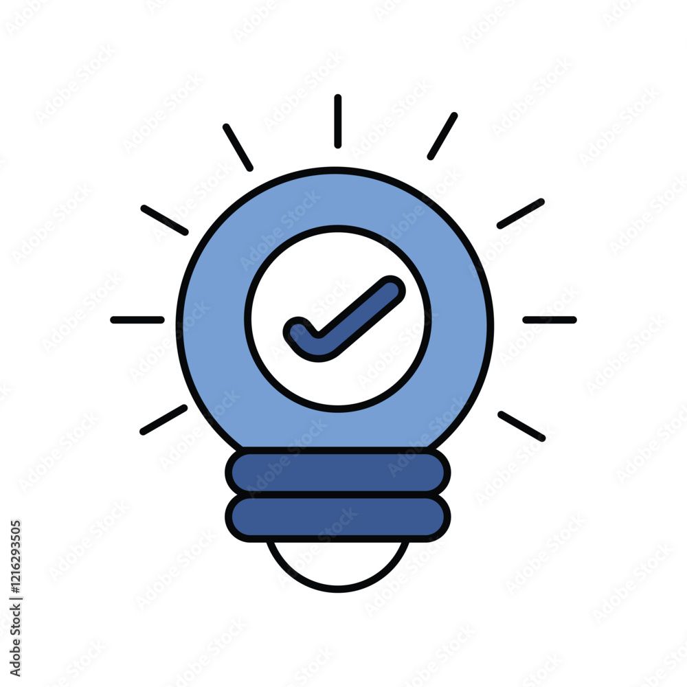 Idea blue icon with white background vector stock illustration Idea blue icon with white background vector stock illustration