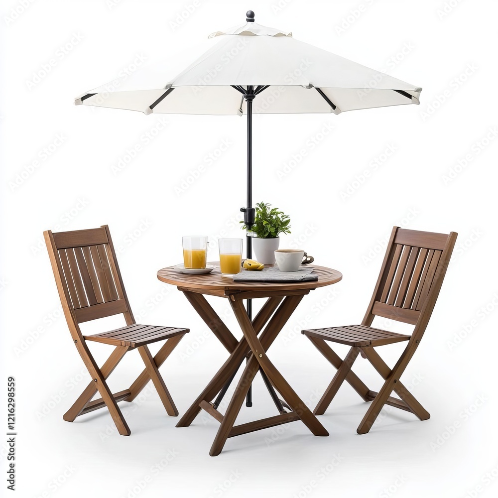 Foldable bistro set with a central hole for adding an umbrella Foldable bistro set with a central hole for adding an umbrella