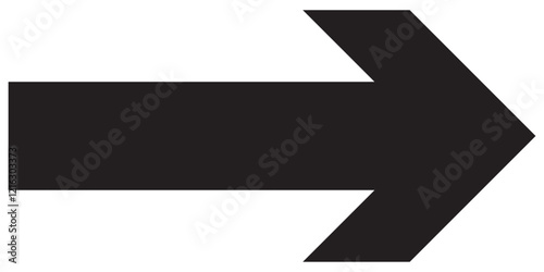 Red large forward or left pointing solid long arrow icon sketched as vector symbol