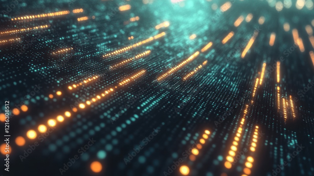 Obraz premium Digital binary code forming a sleek, futuristic pattern.