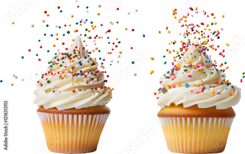 cupcake with frosting and sprinkles