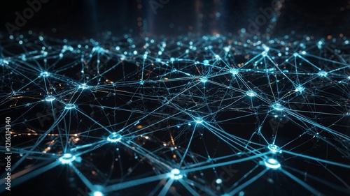 Abstract Technology Network Background with Digital Lines