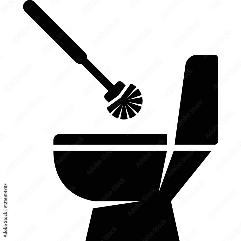 Simple vector icon washing the toilet
