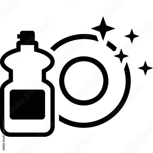 Simple vector icon washing dishes