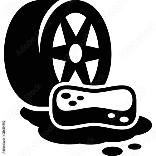 Simple vector icon washing wheels
