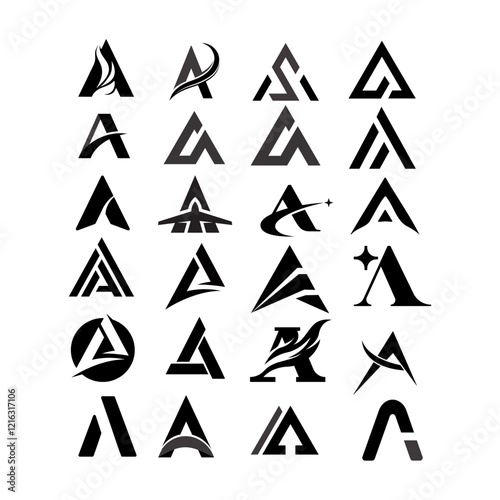 set of letter A logo