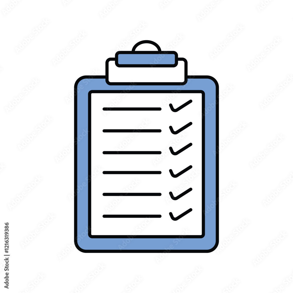 Clipboard blue icon with white background vector stock illustration Clipboard blue icon with white background vector stock illustration