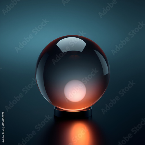 Crystal ball on a dark background. photo