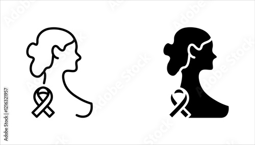 Breast Cancer icon set, diagnostic and treatment, Medical icons. vector illustration on white background