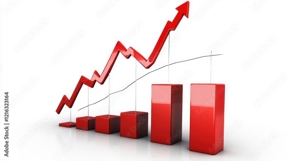 Stock market graph with rising trends. Stock market graph with rising trends.