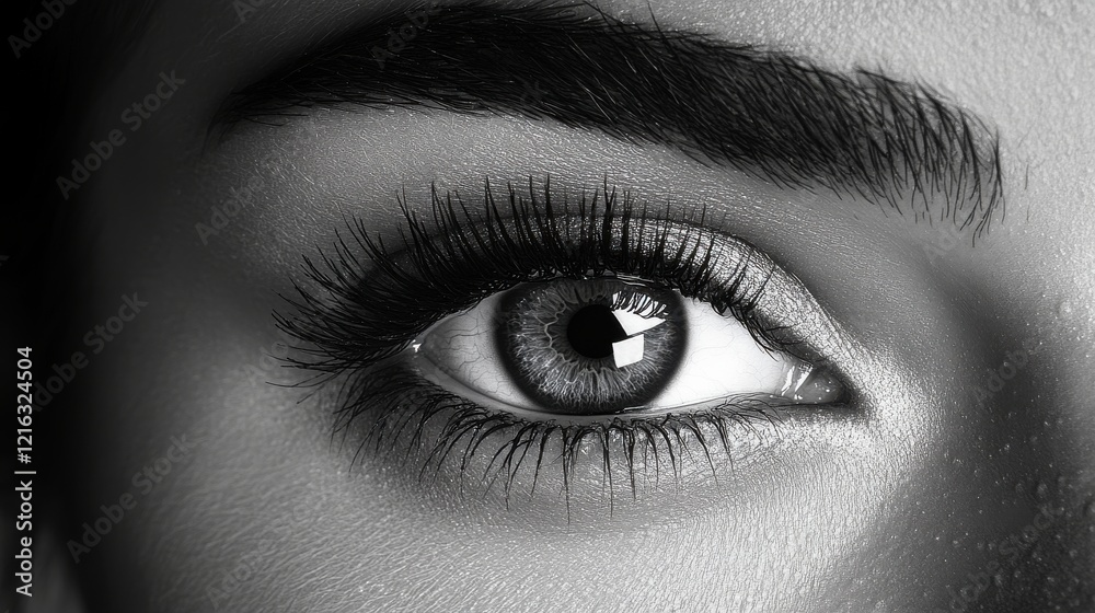 Close-Up of a Captivating Eye with Distinctive Details and Texture Close-Up of a Captivating Eye with Distinctive Details and Texture