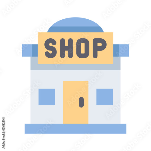 store market flat icon