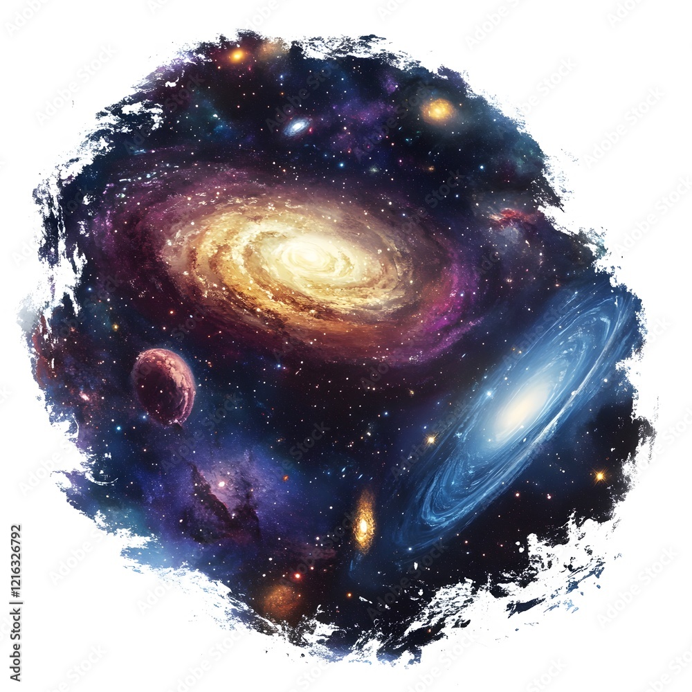 Fototapeta premium A breathtaking view of the universe, with countless galaxies, nebulae, and stars