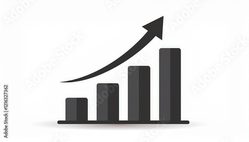 Profit growing icon. Isolated vector icon. Progress bar. Growing graph icon graph sign. Generated image photo