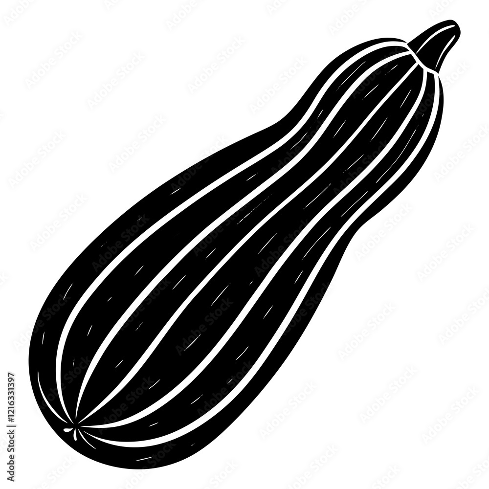 Zucchini Silhouette vector with white background Zucchini Silhouette vector with white background