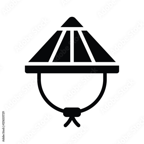 Chinese bamboo hat, vector design of headwear accessory