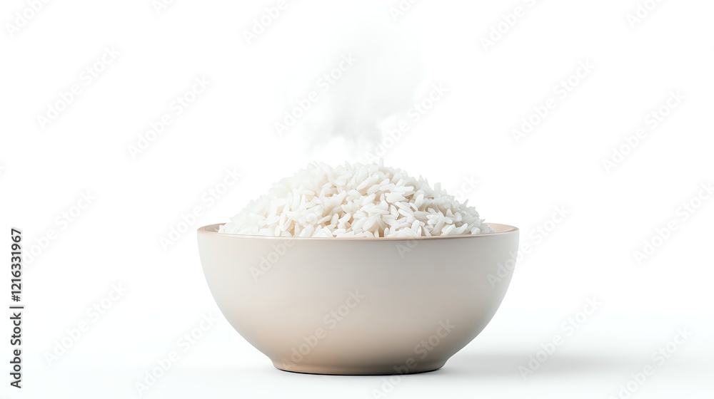 Isolate for advertising Steaming bowl of freshly cooked rice. Isolate for advertising Steaming bowl of freshly cooked rice.