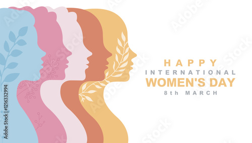 Celebrate International Women's Day. Women's Day Empowerment Celebration. 8th March Women's Day Design, Happy International Women's Day Art, vector illustration.