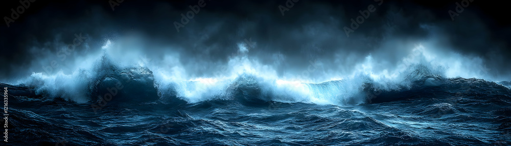 Dark Ocean Waves Background Illustration Dark Ocean Waves Background Illustration