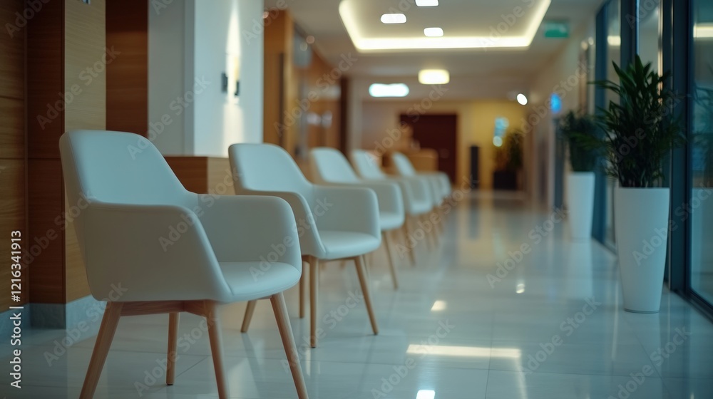 Modern Waiting Area in a Clean and Bright Building Modern Waiting Area in a Clean and Bright Building