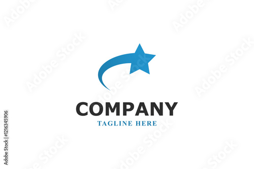 shooting star and letter c minimal logo