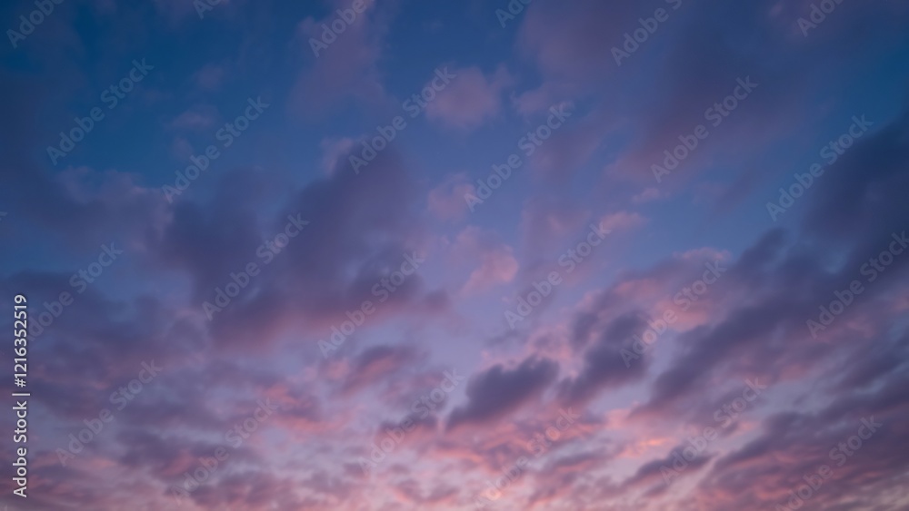Serene Sunset Sky Pastel Hues and Soft Cloudscape