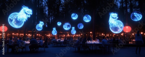 Stunning 3D Holographic Projections Illuminating Night Atmosphere
