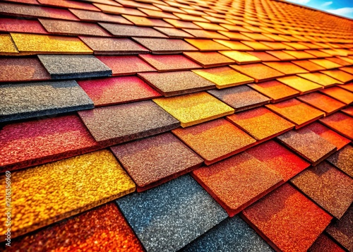 Asphalt Roofing Shingles Close Up - Detailed Texture
