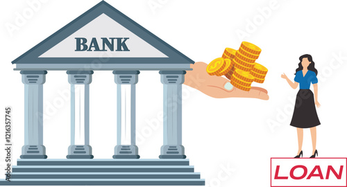 Business loan, Bank offer money loans for business capital with an agreement, restore business financial stability using bank loans, business owner receives a business capital loan from the bank